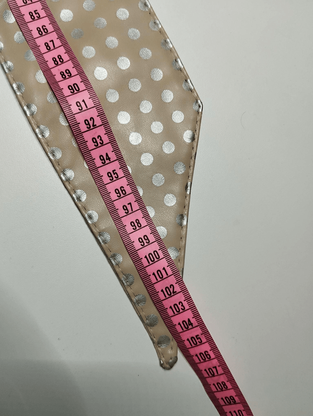 Ceinture réglable beige polka argent 