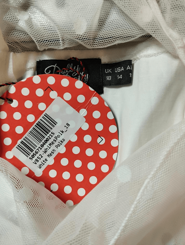 Robe Dolly Dotty Madeline White Mesh Polka T46