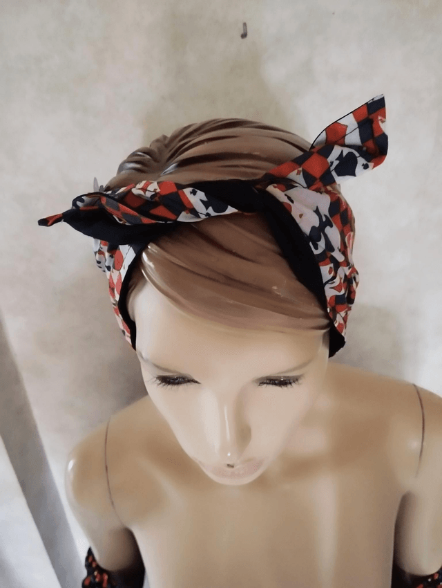 Bandeau Cheveux Modèle Alice Échiquier 
