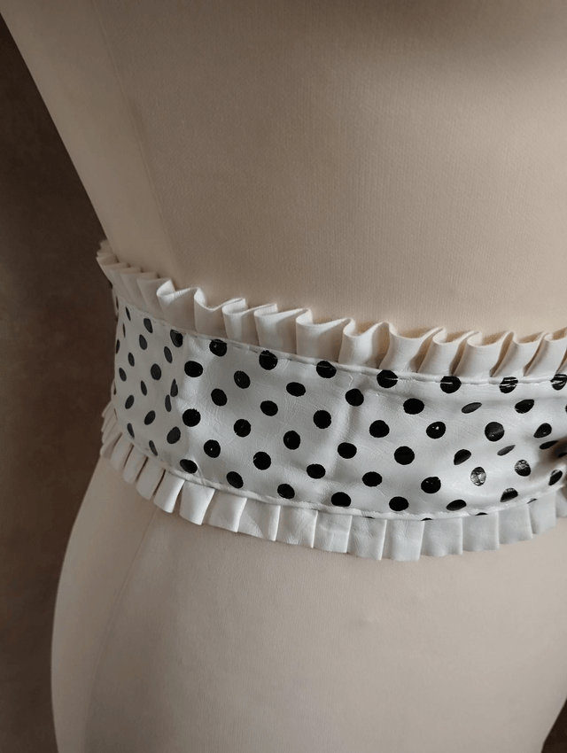 Ceinture réglable blanc polka 