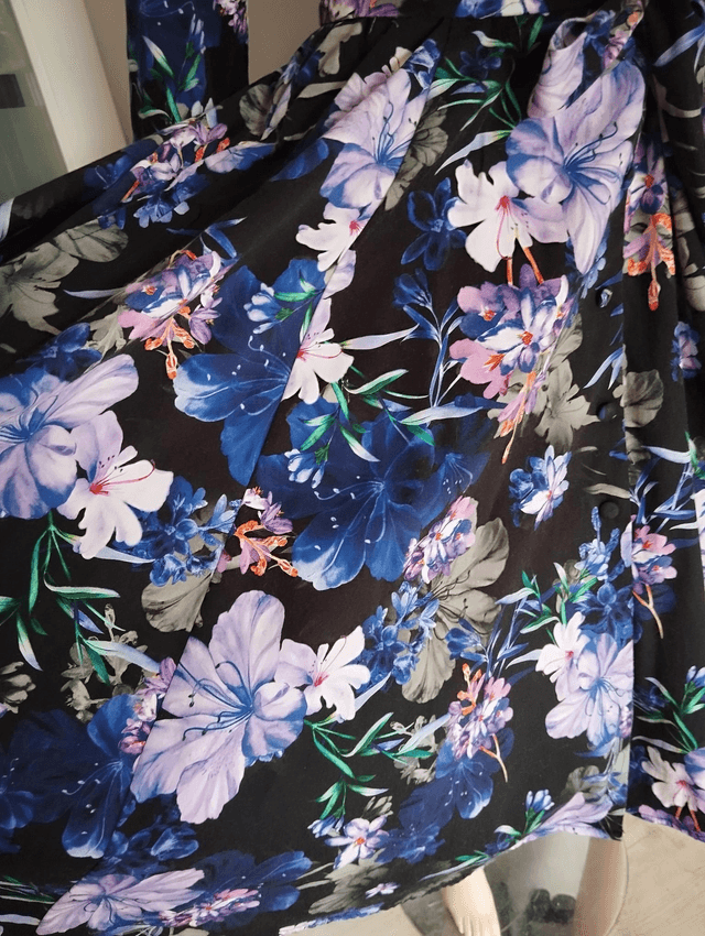 Robe Hearts&Roses Faye Floral 50's Swing Black Purple T44