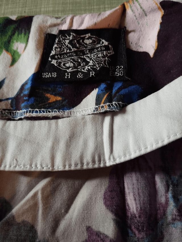 Robe Hearts Roses White Purple Pansies Floral Swing T48/50