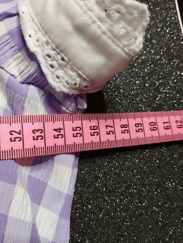 Blouse Hell Bunny BB Vichy Lavande et Ivoire 50's T46 ( Blouse Hell Bunny 50's BB Ginghan in Lavender&Ivory size 18 )