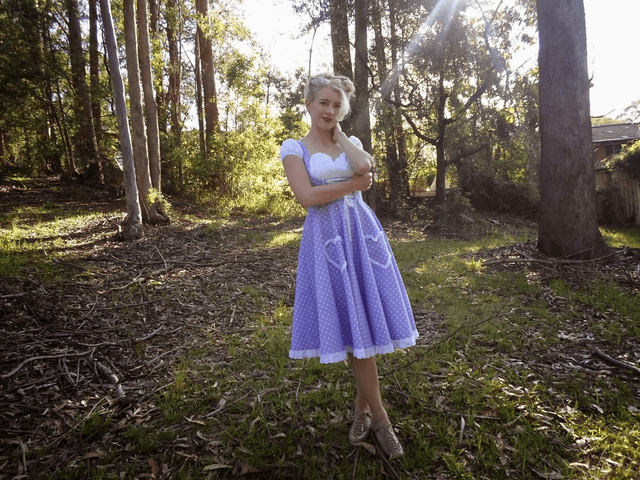 Robe Hell Bunny Lila polka T44