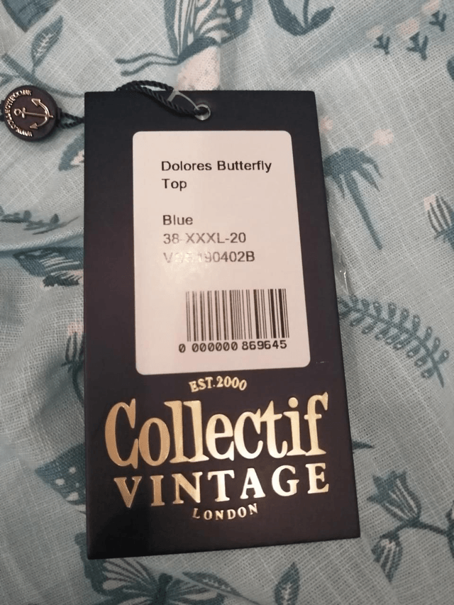 Blouse Collectif Dolores Papillon T46/48 ( Blouse Collectif Dolores Butterfly size 18/20 )