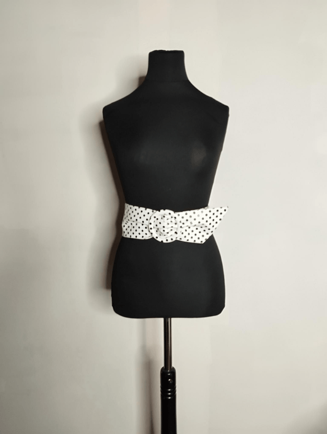 Ceinture Pin UP blanc polka