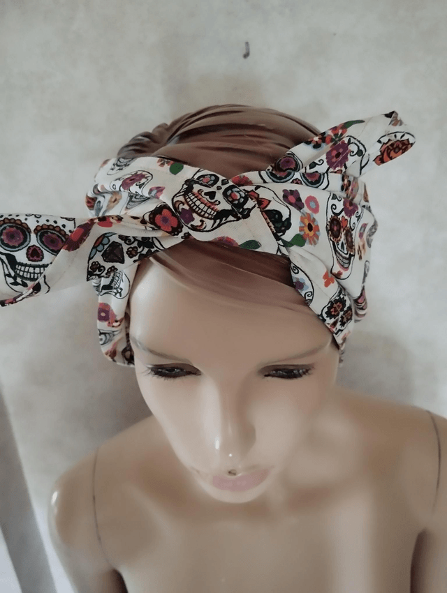 Bandeau Cheveux Modèle Skull beige