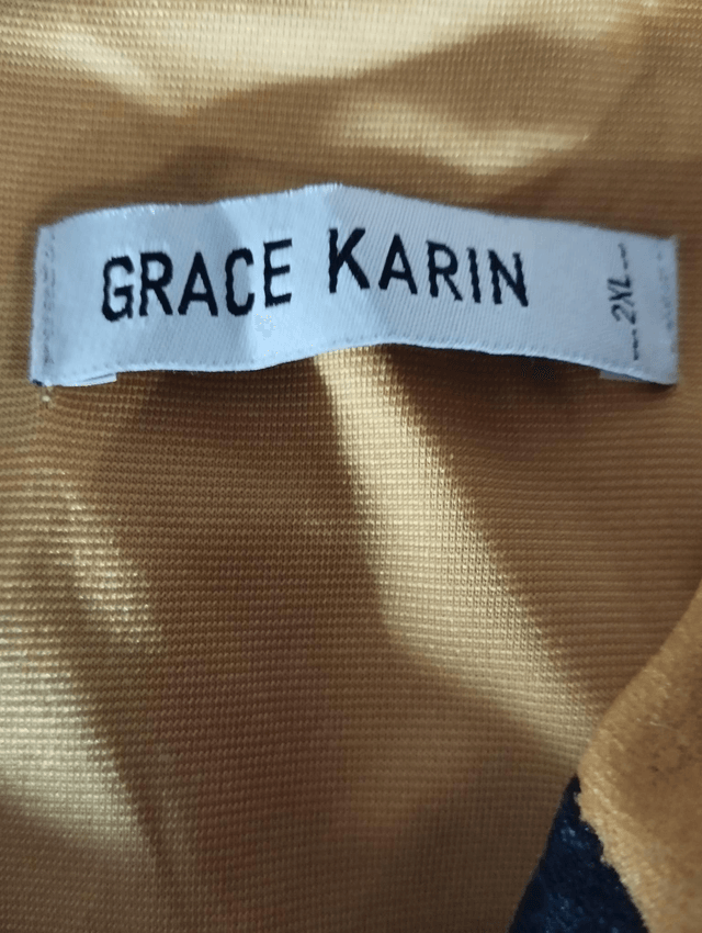Robe Grace Karin Mustard Floral T46/50