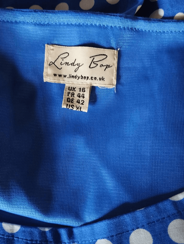 Robe Lindy Bop Polka dot bleu T44