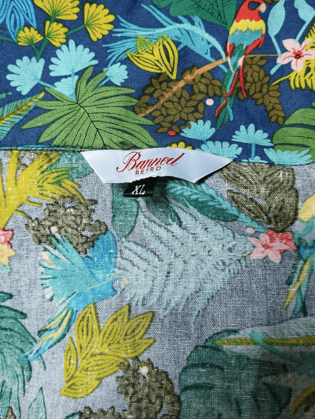 Robe Banned Rétro 50s Jungle Fever Swing in Blue T46