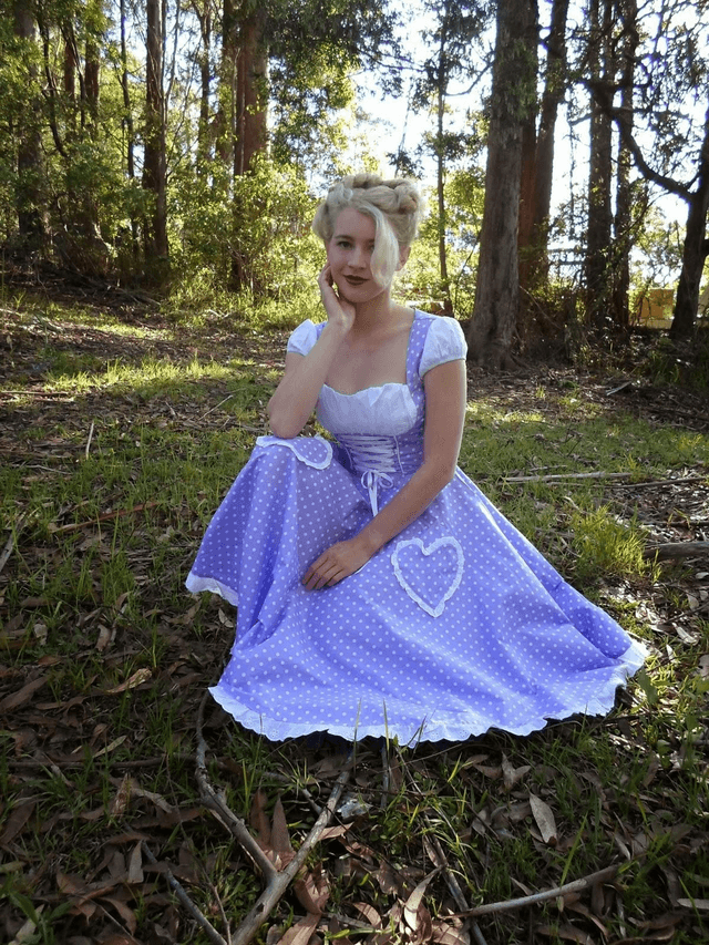 Robe Hell Bunny Lila polka T44