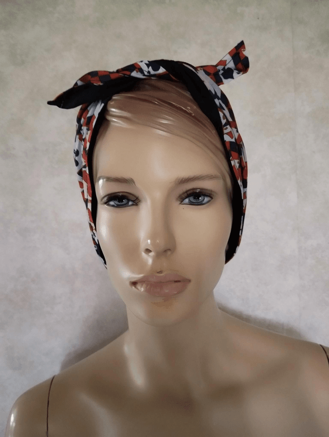 Bandeau Cheveux Modèle Alice Échiquier 