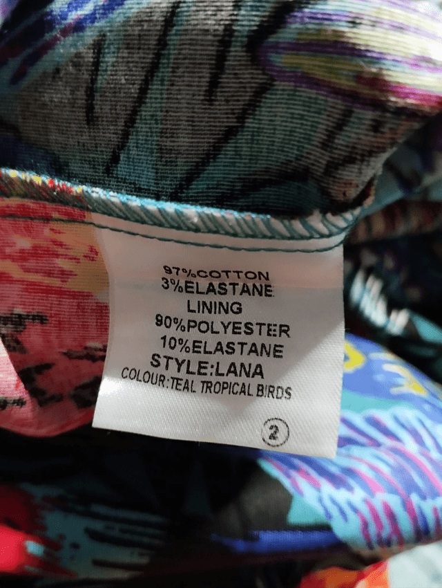 Robe Lindy Bop Lana Teal Tropical Birds T46 