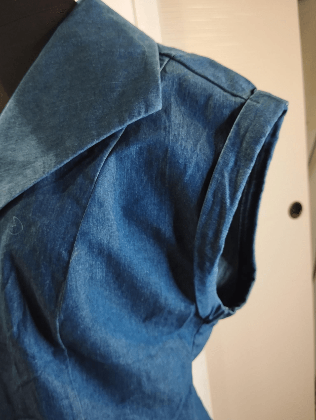 Blouse Banned Rétro Denim Customisée Pin-up T46/48
