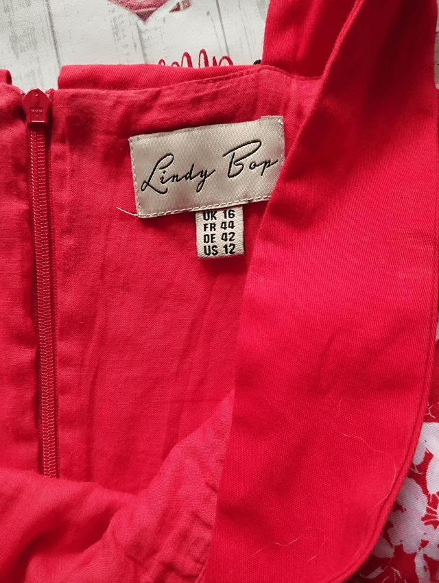 Robe Lindy Bop Bailee Eifeel Floral Red T44