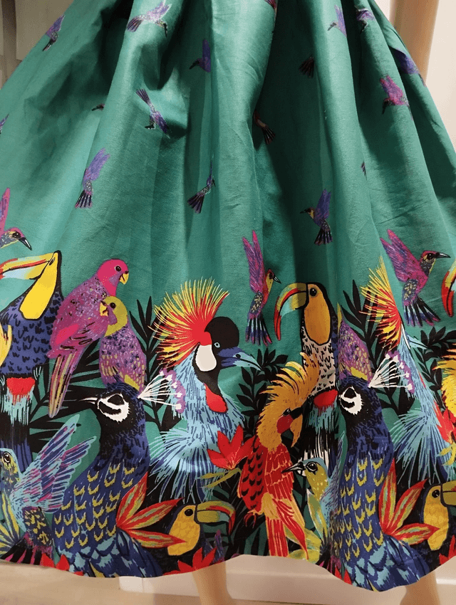 Robe Lindy Bop Lana Teal Tropical Birds T46 