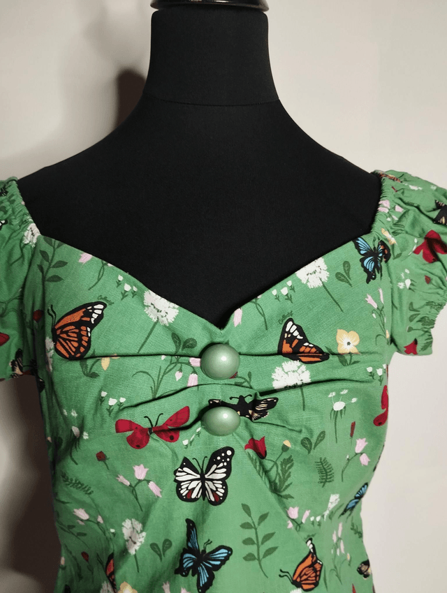 Blouse Collectif Dolorès Green Butterfly T42/44
