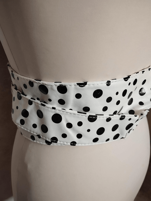 Ceinture Pin UP à nouer blanc polka 