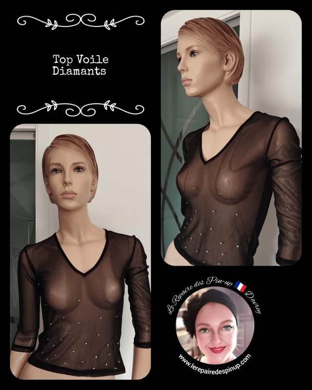 Top Voile Diamants T40/42 ( Top diamond veil size 12/14 )