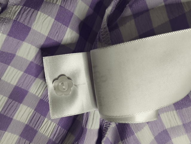 Blouse Hell Bunny BB Vichy Lavande et Ivoire 50's T46 ( Blouse Hell Bunny 50's BB Ginghan in Lavender&Ivory size 18 )