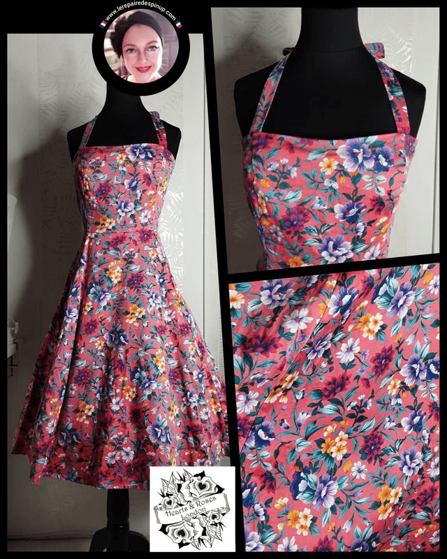 Robe Hearts Roses Floral Swing T46 