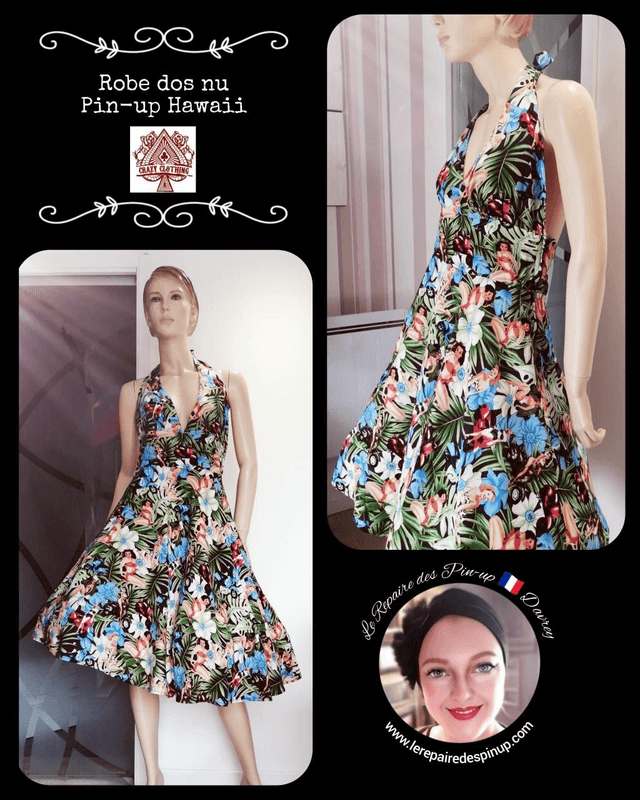 Robe Crazy Clothing Dos nu Pin-up Hawaii T40