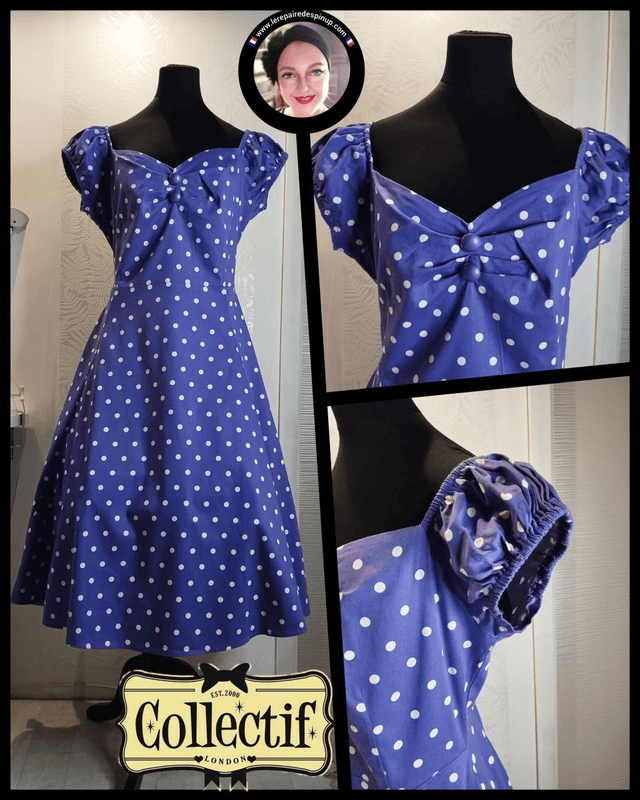 Robe Collectif Dolorès Violet Polka T46/48 