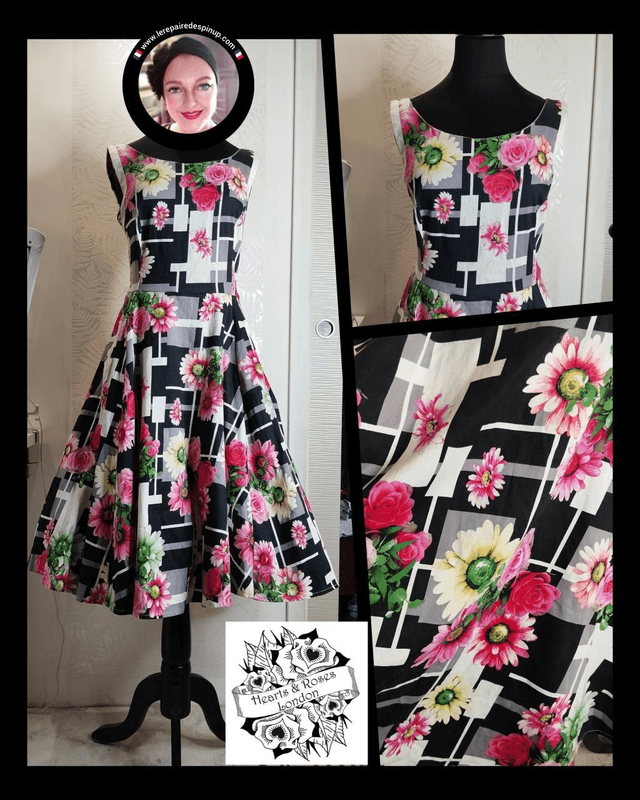 Robe Hearts &amp; Roses Damier Floral T44/46