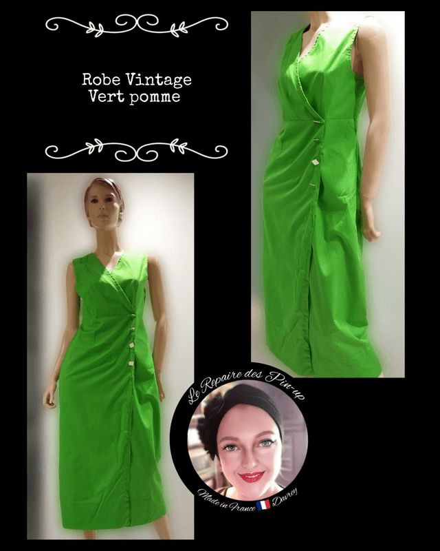 Robe Vintage Vert pomme T38