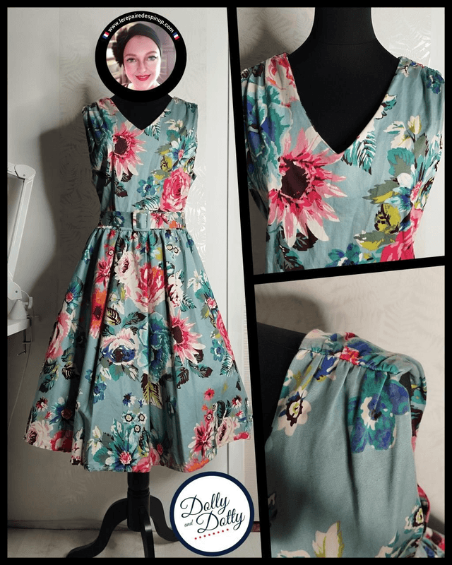 Robe Dolly Dotty Lily Floral in Blue T46