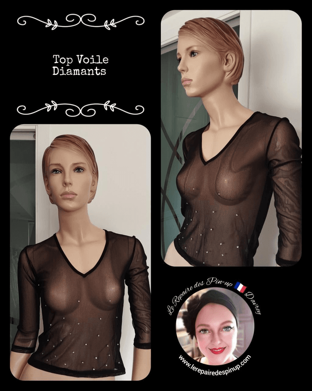 Top Voile Diamants T40/42 ( Top diamond veil size 12/14 )